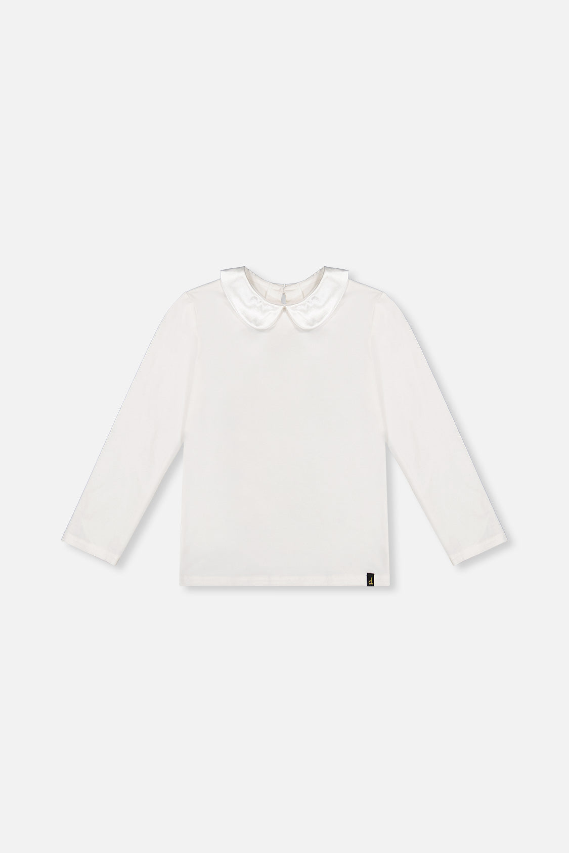 Organic Cotton T-Shirt With Peter Pan Collar Off-White