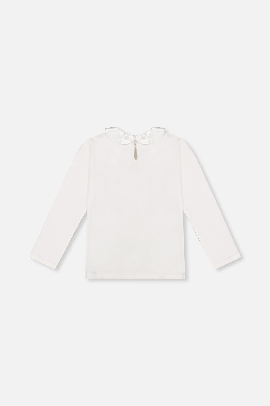 Organic Cotton T-Shirt With Peter Pan Collar Off-White