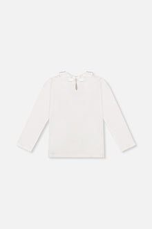 Organic Cotton T-Shirt With Peter Pan Collar Off-White