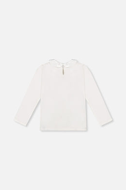 Organic Cotton T-Shirt With Peter Pan Collar Off-White