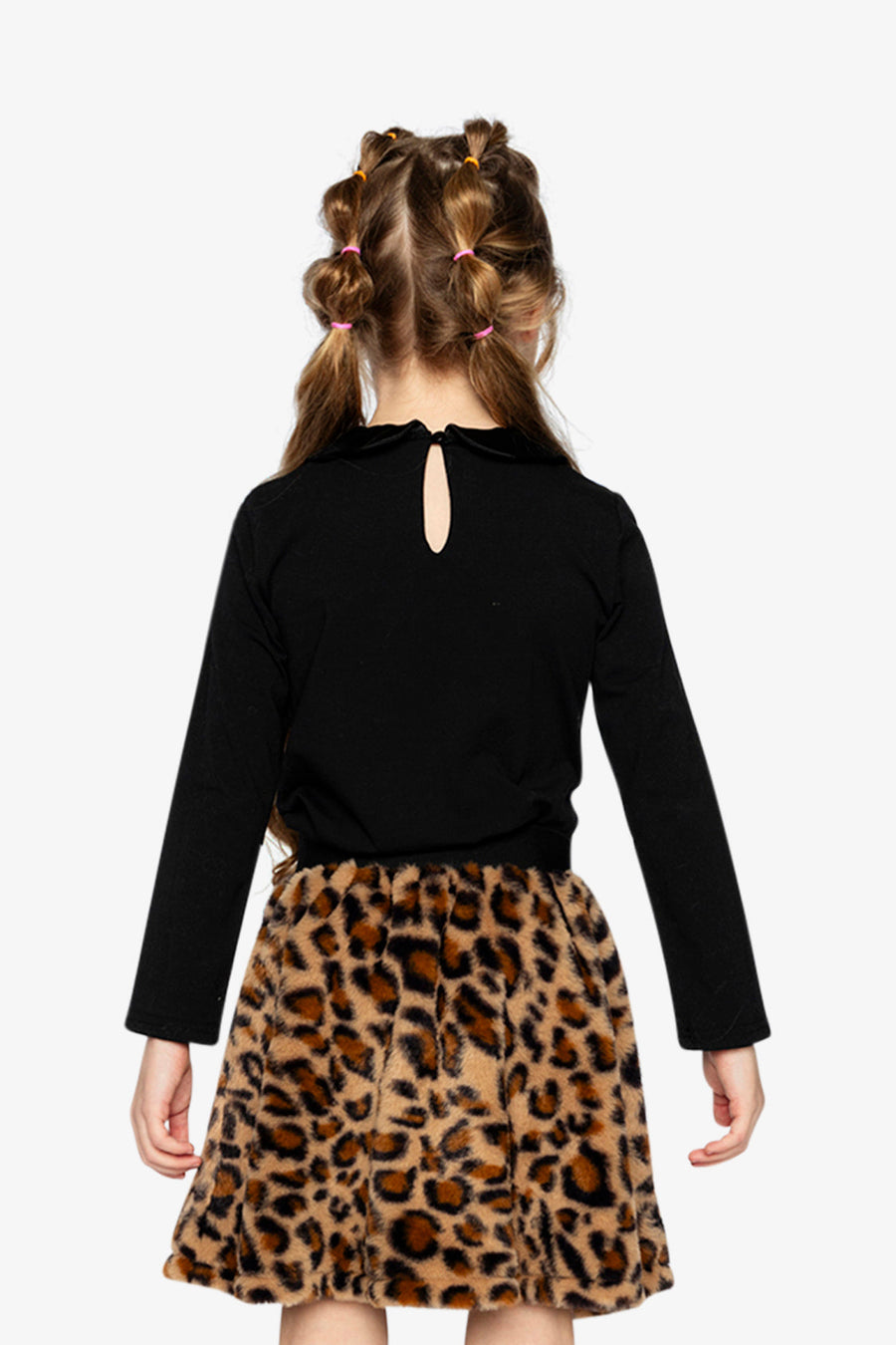 Organic Cotton T-Shirt With Peter Pan Collar Black - J20Q70_09990