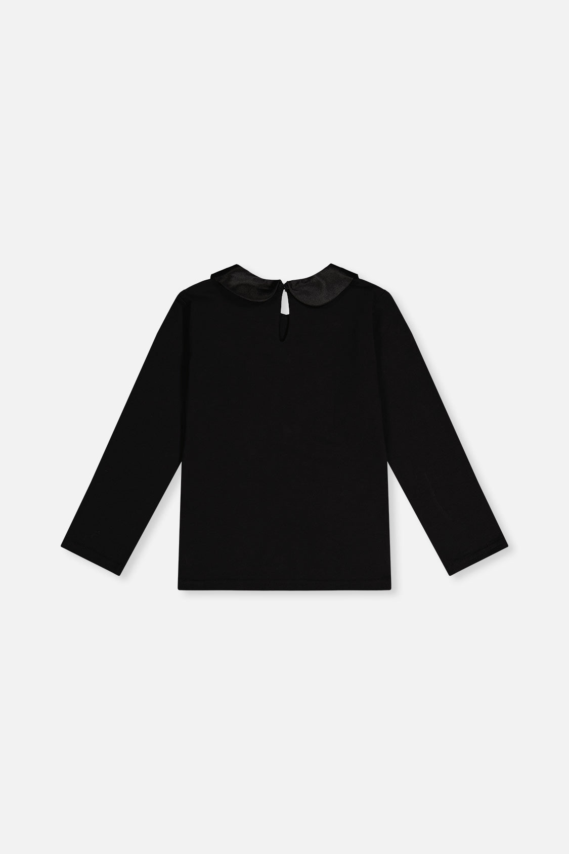 Organic Cotton T-Shirt With Peter Pan Collar Black - J20Q70_09990