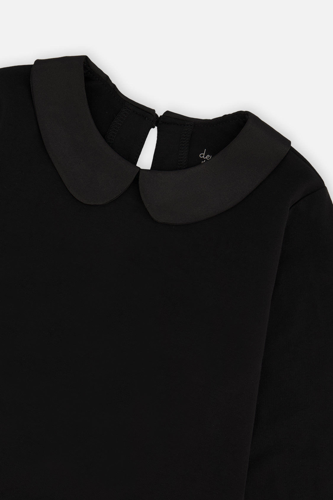 Organic Cotton T-Shirt With Peter Pan Collar Black - J20Q70_09990