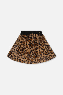 Faux Fur Skirt Brown Leopard Print - J20Q80_2J303
