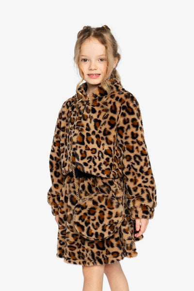 Faux Fur Skirt Brown Leopard Print - J20Q80_2J303