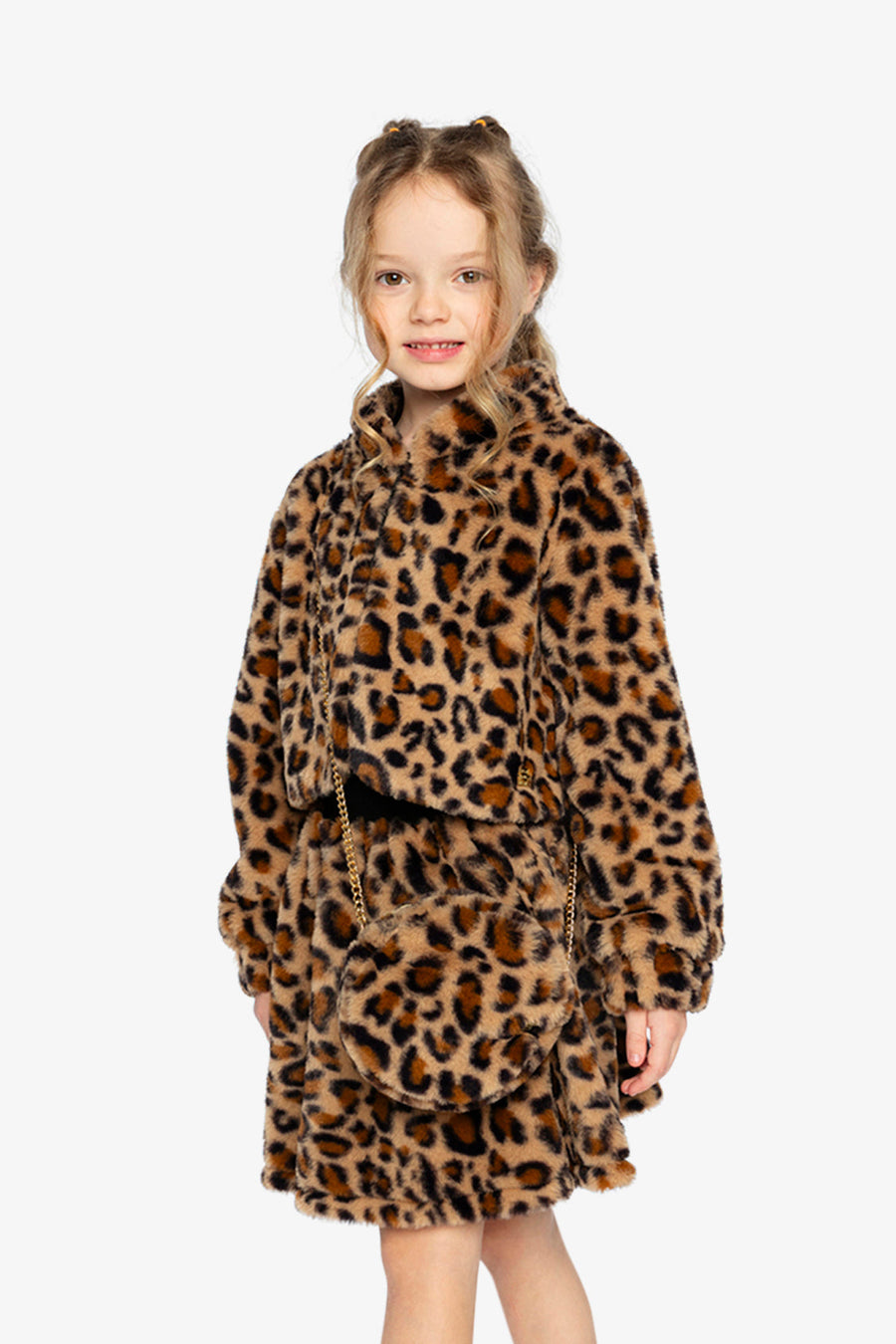 Faux Fur Skirt Brown Leopard Print - J20Q80_2J303