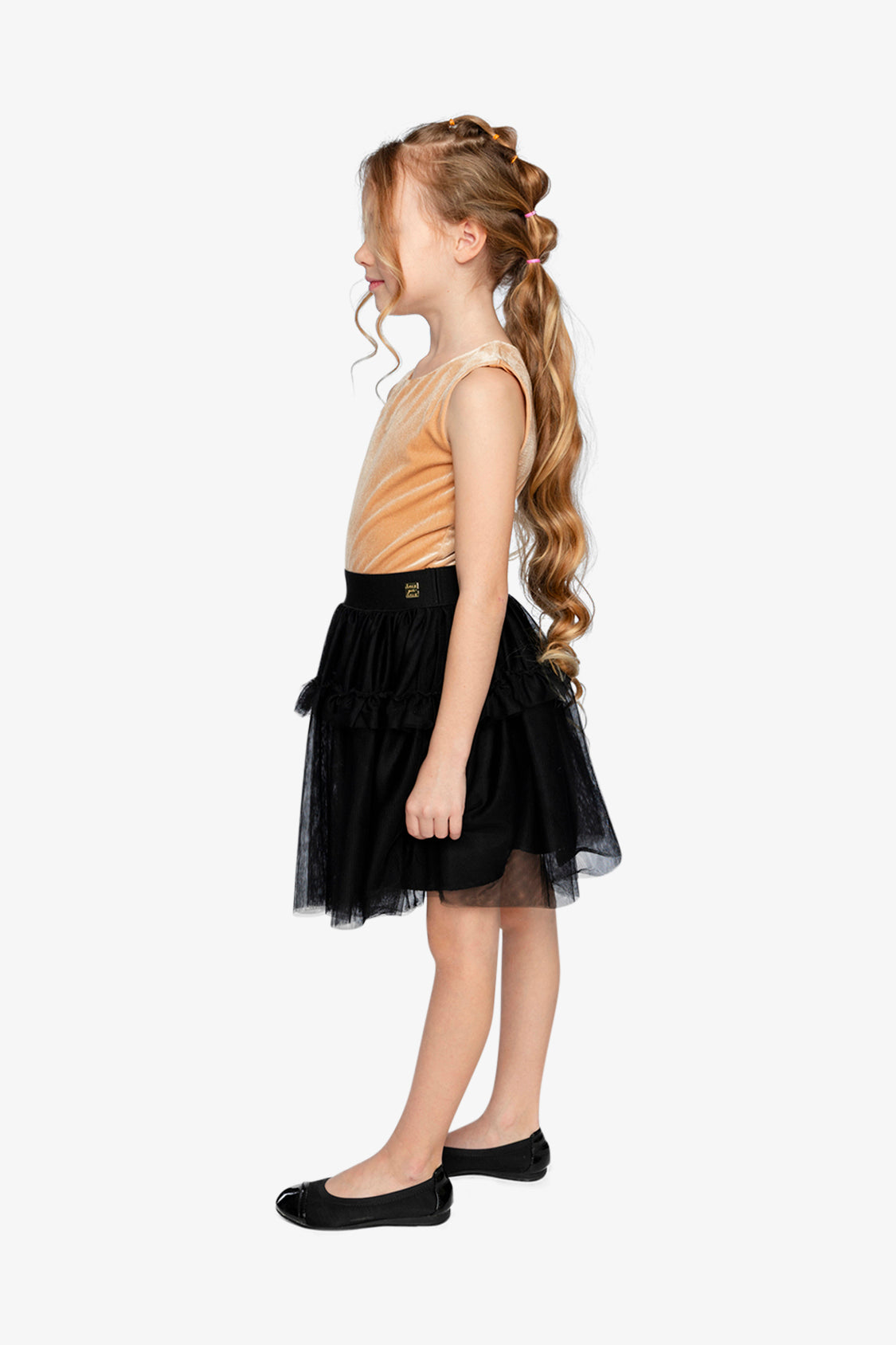 Bi-Material Sleeveless Dress Beige And Black - J20Q85_01160