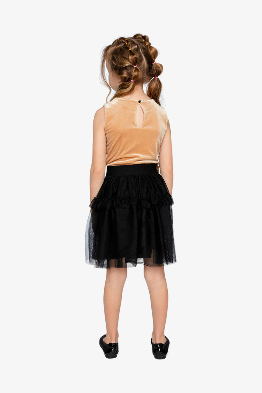 Bi-Material Sleeveless Dress Beige And Black - J20Q85_01160