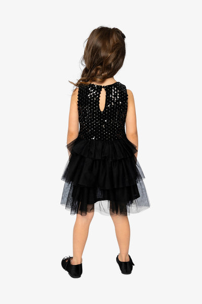 Bi-Material Sleeveless Dress Black - J20Q86_09990