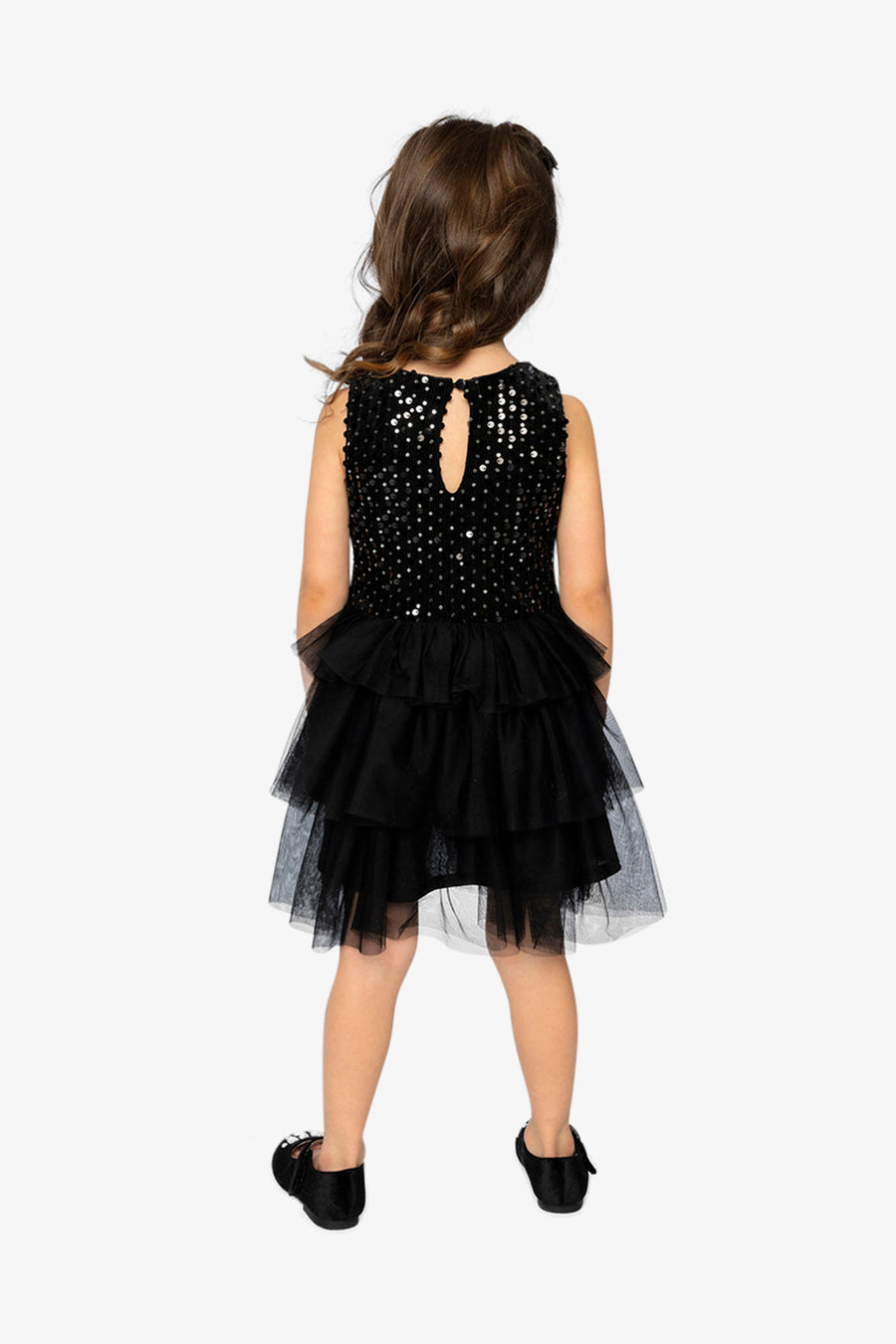 Bi-Material Sleeveless Dress Black - J20Q86_09990