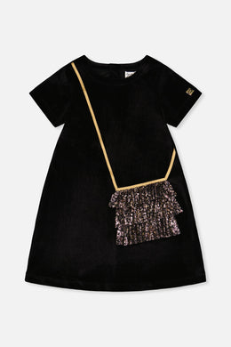 Sleeveless A-Line Dress Black And Gold - J20Q89_09990
