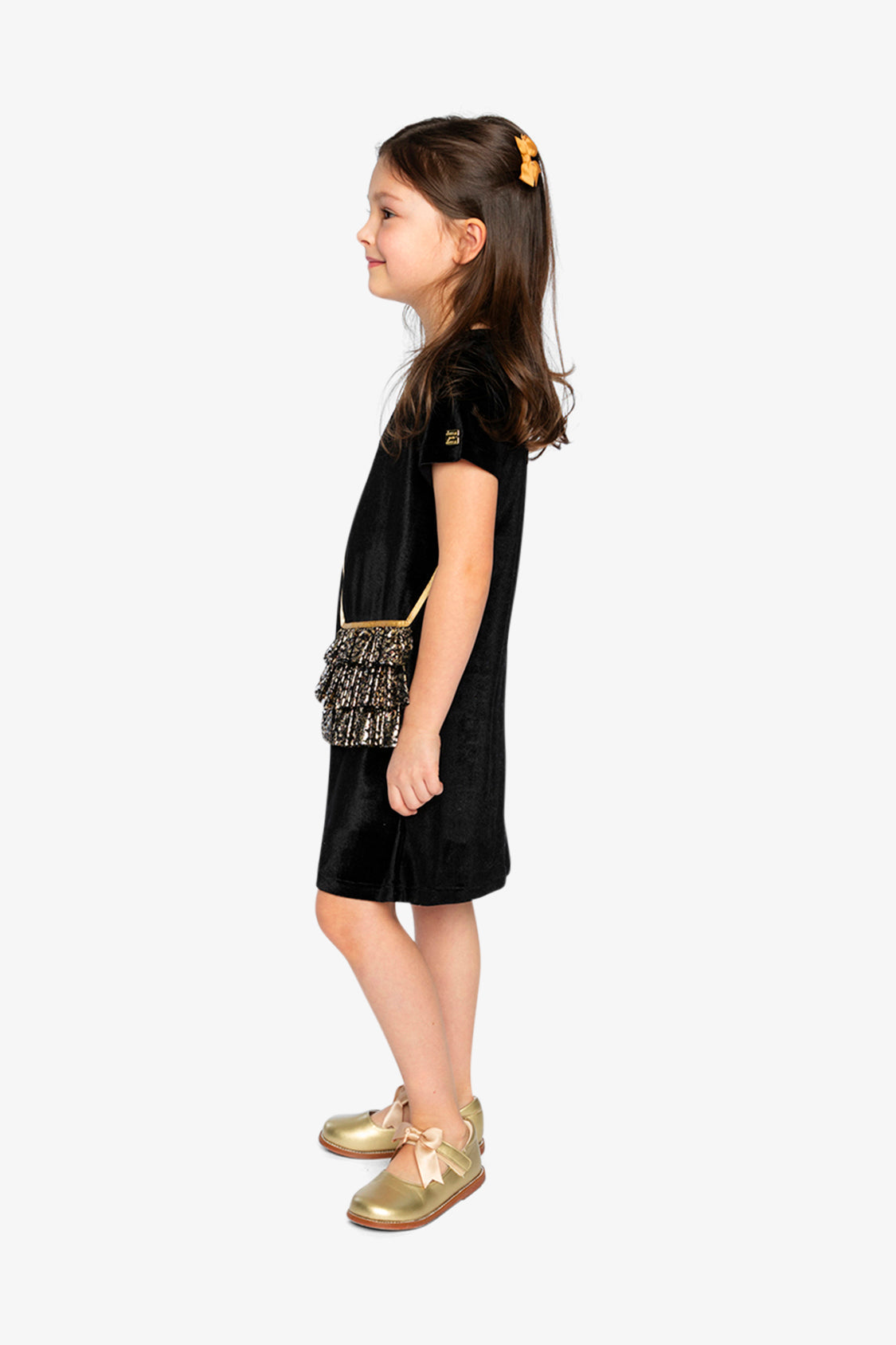 Sleeveless A-Line Dress Black And Gold - J20Q89_09990