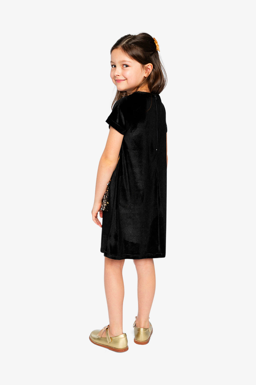 Sleeveless A-Line Dress Black And Gold - J20Q89_09990