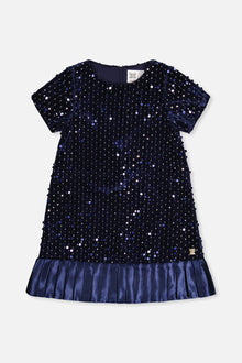 Short Sleeve A-Line Dress Dark Blue - J20Q90_04820