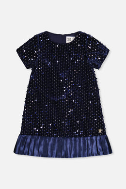 Short Sleeve A-Line Dress Dark Blue - J20Q90_04820