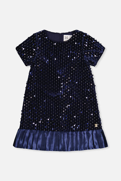 Short Sleeve A-Line Dress Dark Blue - J20Q90_04820