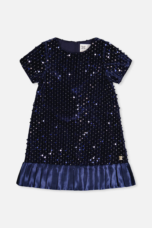 Short Sleeve A-Line Dress Dark Blue - J20Q90_04820