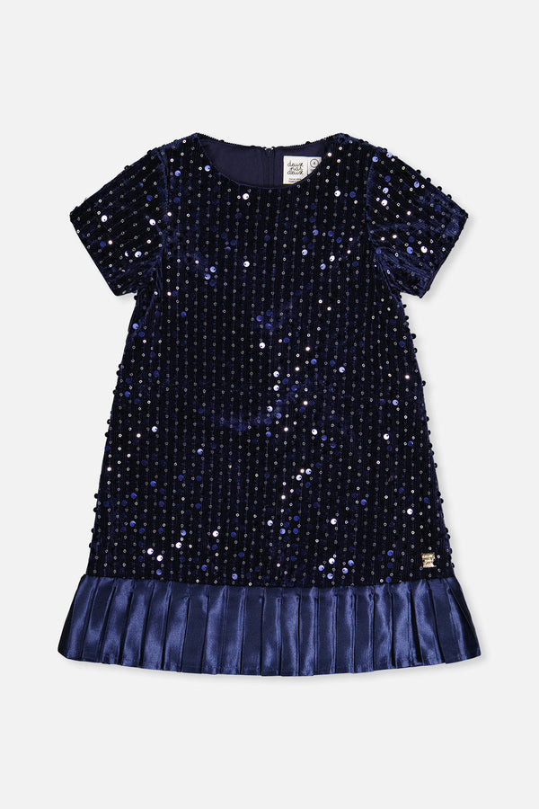 Short Sleeve A-Line Dress Dark Blue - J20Q90_04820