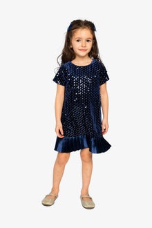 Short Sleeve A-Line Dress Dark Blue - J20Q90_04820
