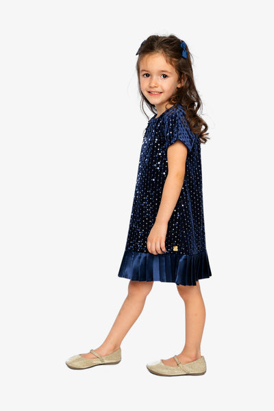 Short Sleeve A-Line Dress Dark Blue - J20Q90_04820