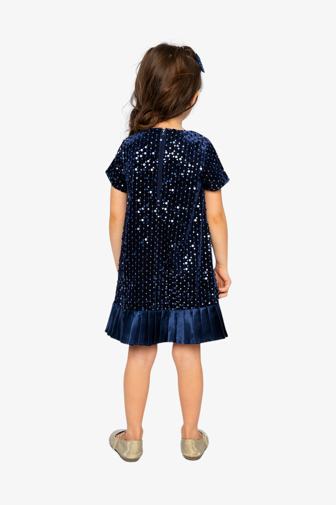 Short Sleeve A-Line Dress Dark Blue - J20Q90_04820