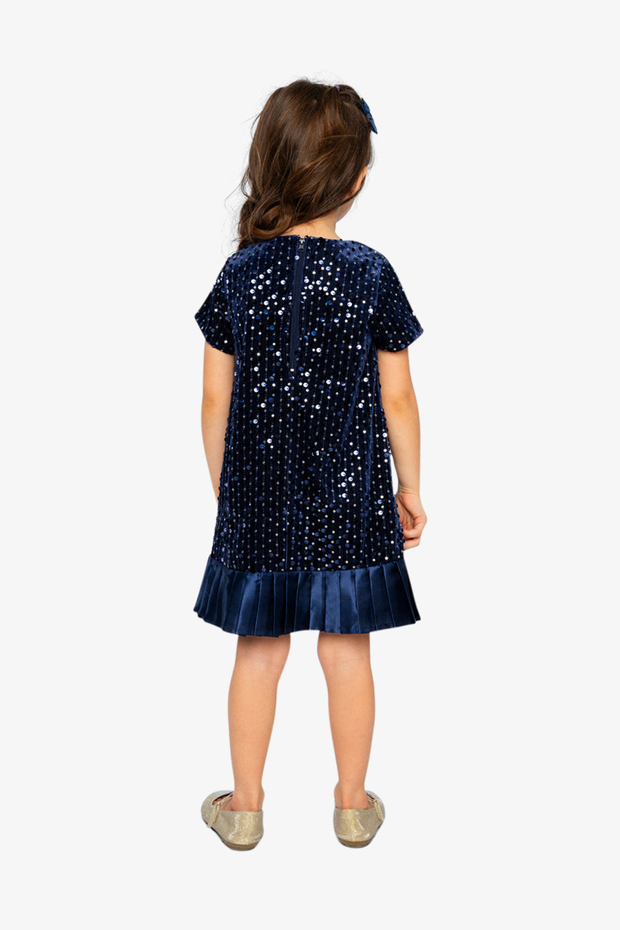 Short Sleeve A-Line Dress Dark Blue - J20Q90_04820