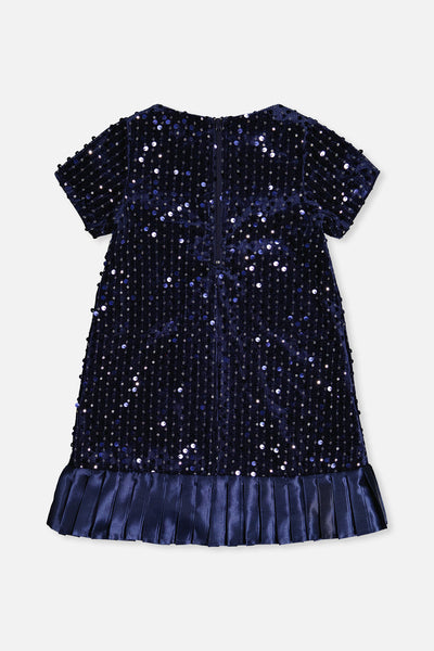 Short Sleeve A-Line Dress Dark Blue - J20Q90_04820