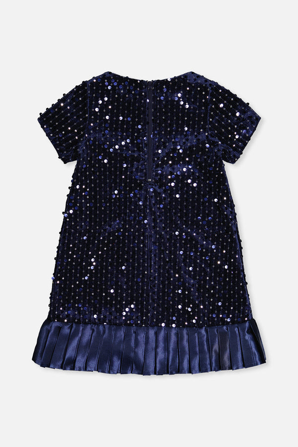 Short Sleeve A-Line Dress Dark Blue - J20Q90_04820