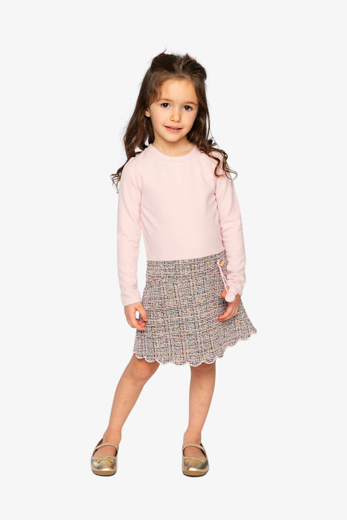 Bi-Material Dress Pink And Black Knit - J20Q91_2J302