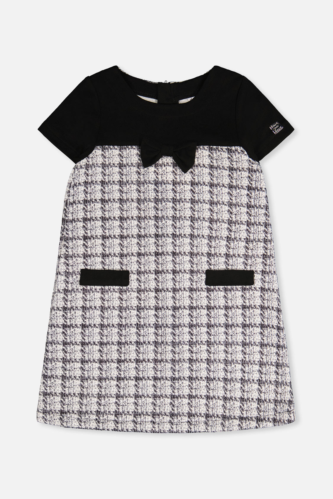 Sleeveless Knitwear A-Line Dress Black And White - J20Q94_2J304
