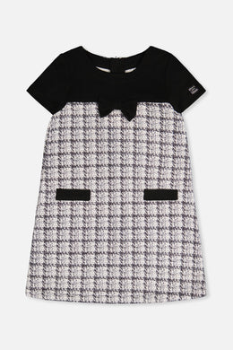 Sleeveless Knitwear A-Line Dress Black And White - J20Q94_2J304