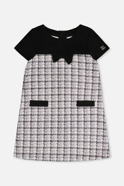 Sleeveless Knitwear A-Line Dress Black And White - J20Q94_2J304