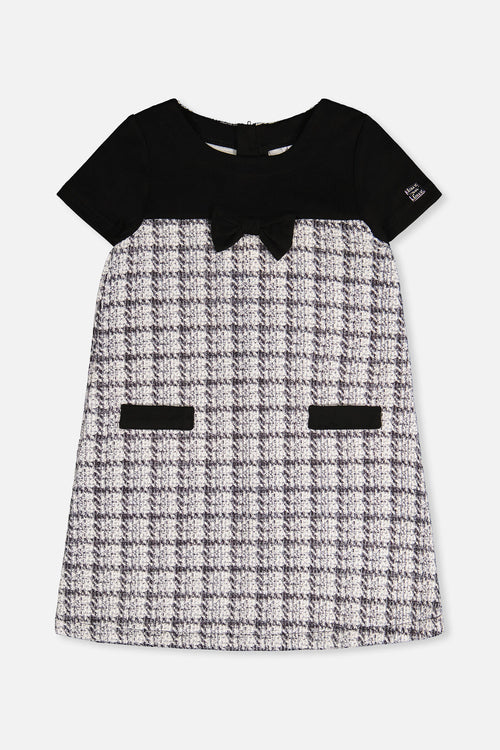 Sleeveless Knitwear A-Line Dress Black And White - J20Q94_2J304