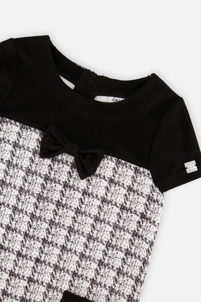 Sleeveless Knitwear A-Line Dress Black And White - J20Q94_2J304
