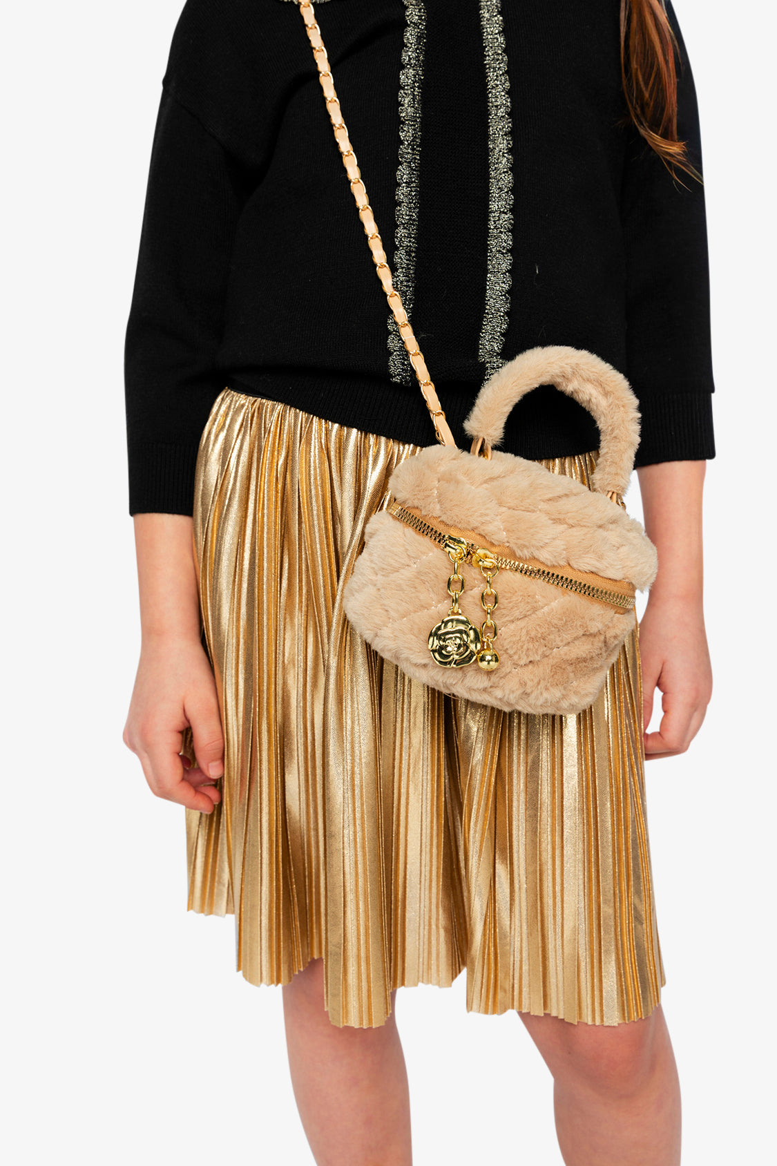 Faux Fur Small Bag Beige - J20QA1_01160