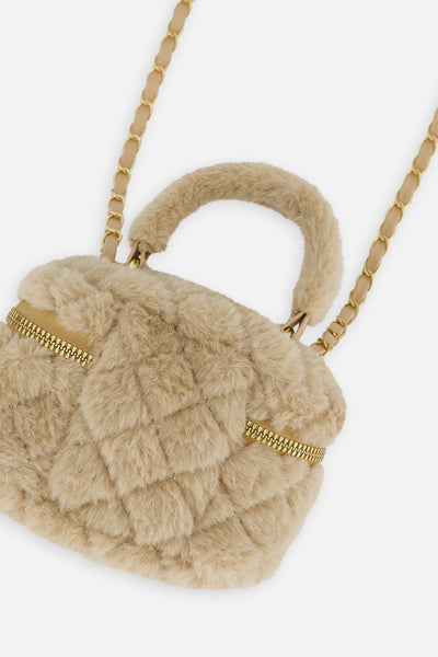 Faux Fur Small Bag Beige - J20QA1_01160