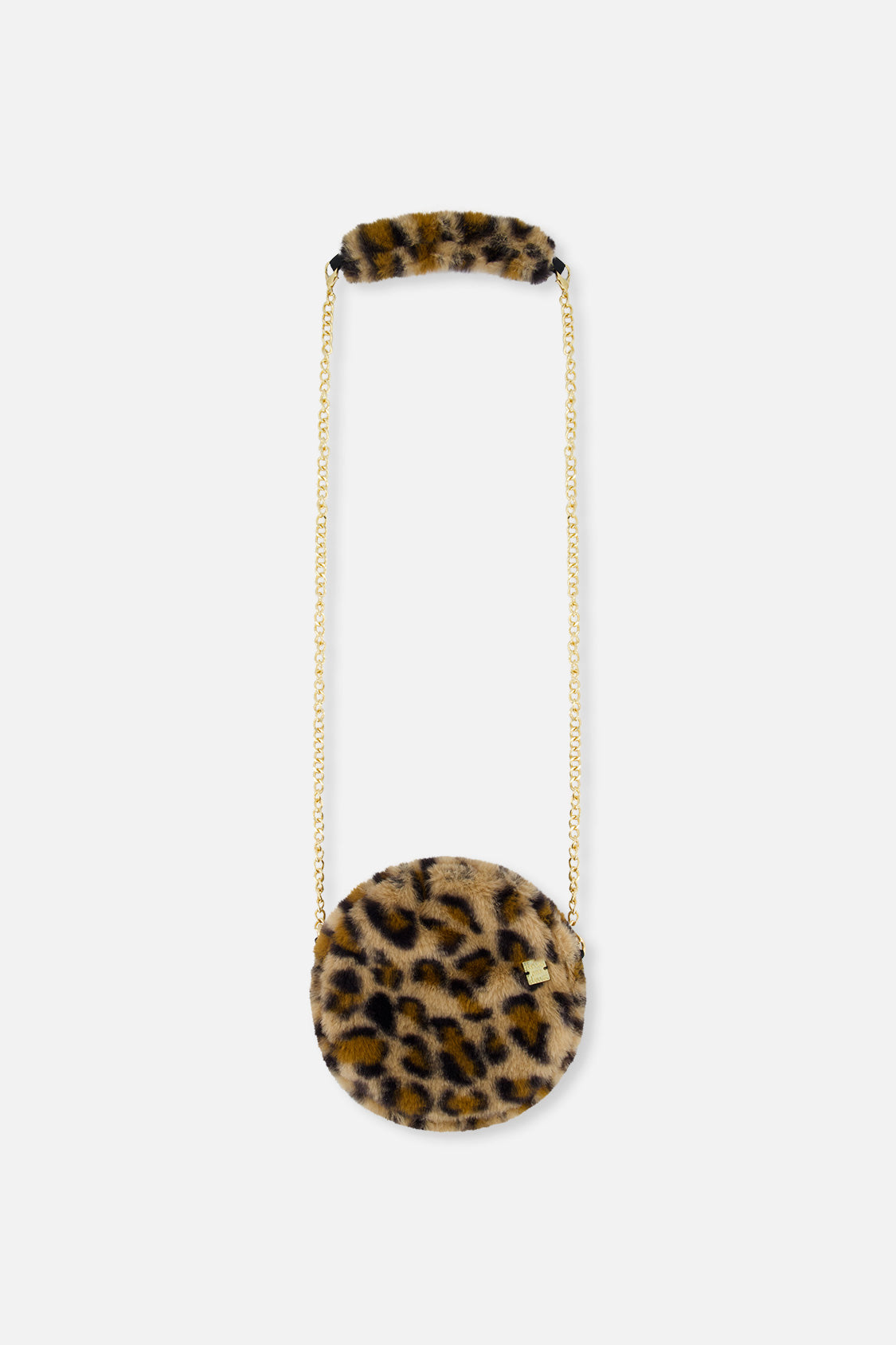 Faux Fur Shoulder Bag Brown Leopard Print - J20QA_2J303