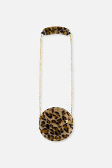 Faux Fur Shoulder Bag Brown Leopard Print - J20QA_2J303