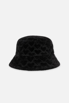 Faux Fur Bucket Hat Black