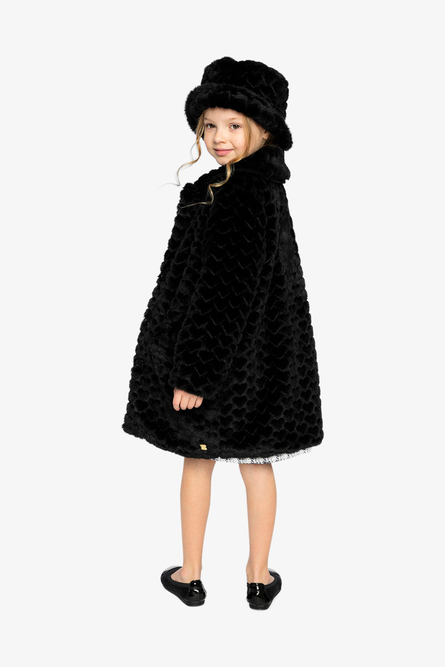 Faux Fur Bucket Hat Black - J20QH_09990