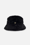 Faux Fur Bucket Hat Black