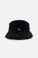 Faux Fur Bucket Hat Black