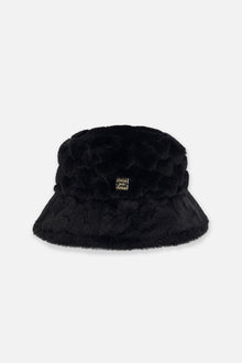 Faux Fur Bucket Hat Black