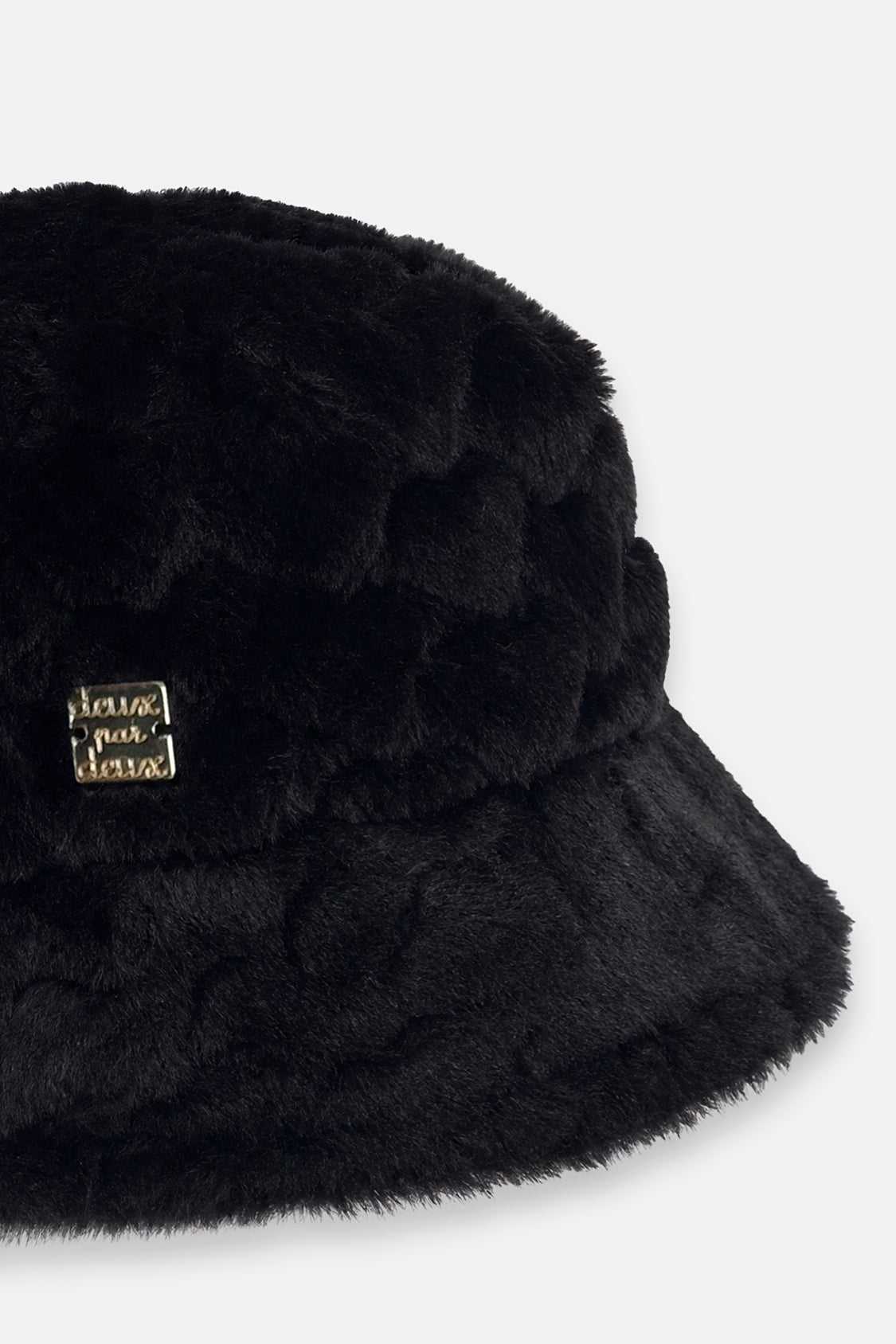 Faux Fur Bucket Hat Black