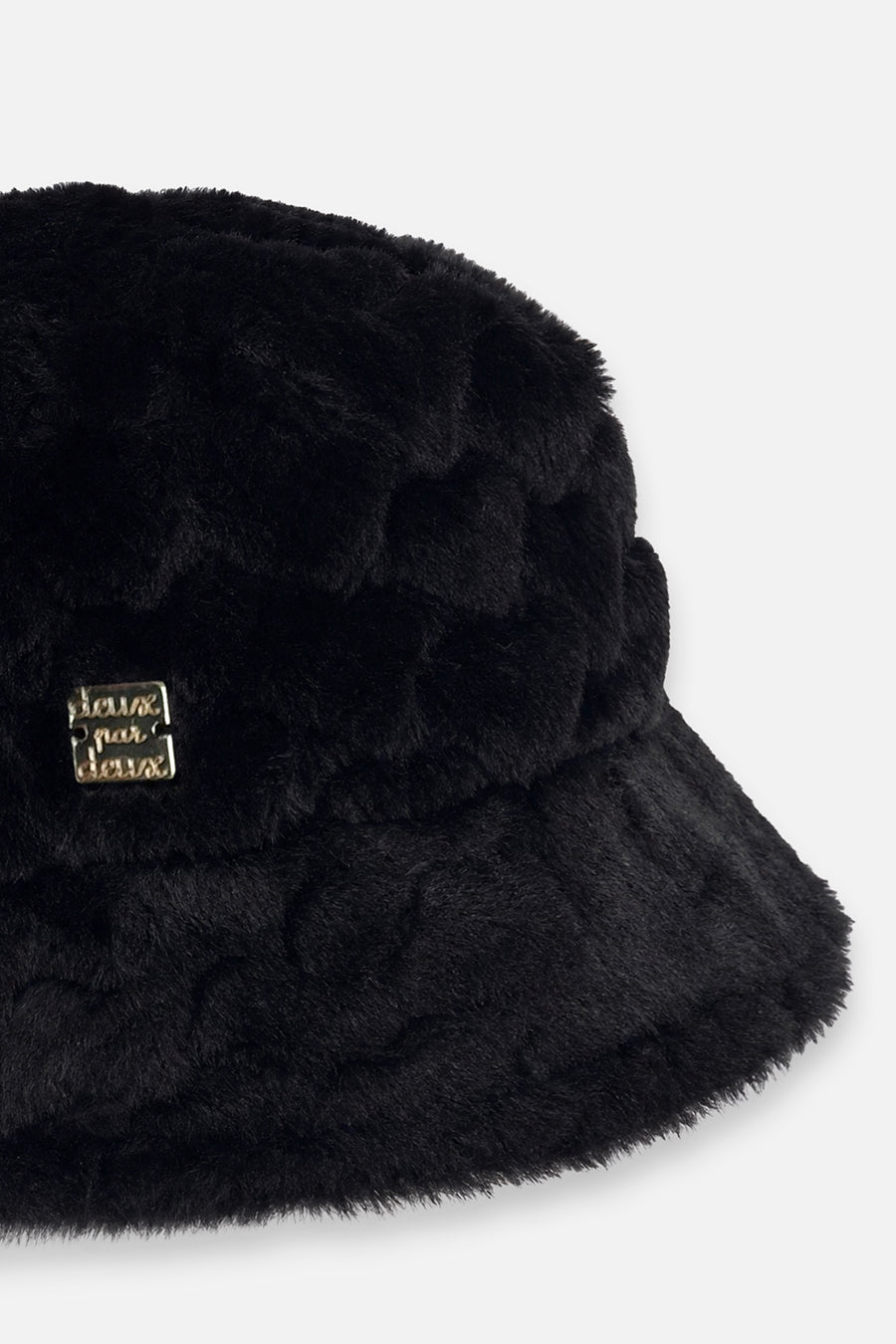 Faux Fur Bucket Hat Black