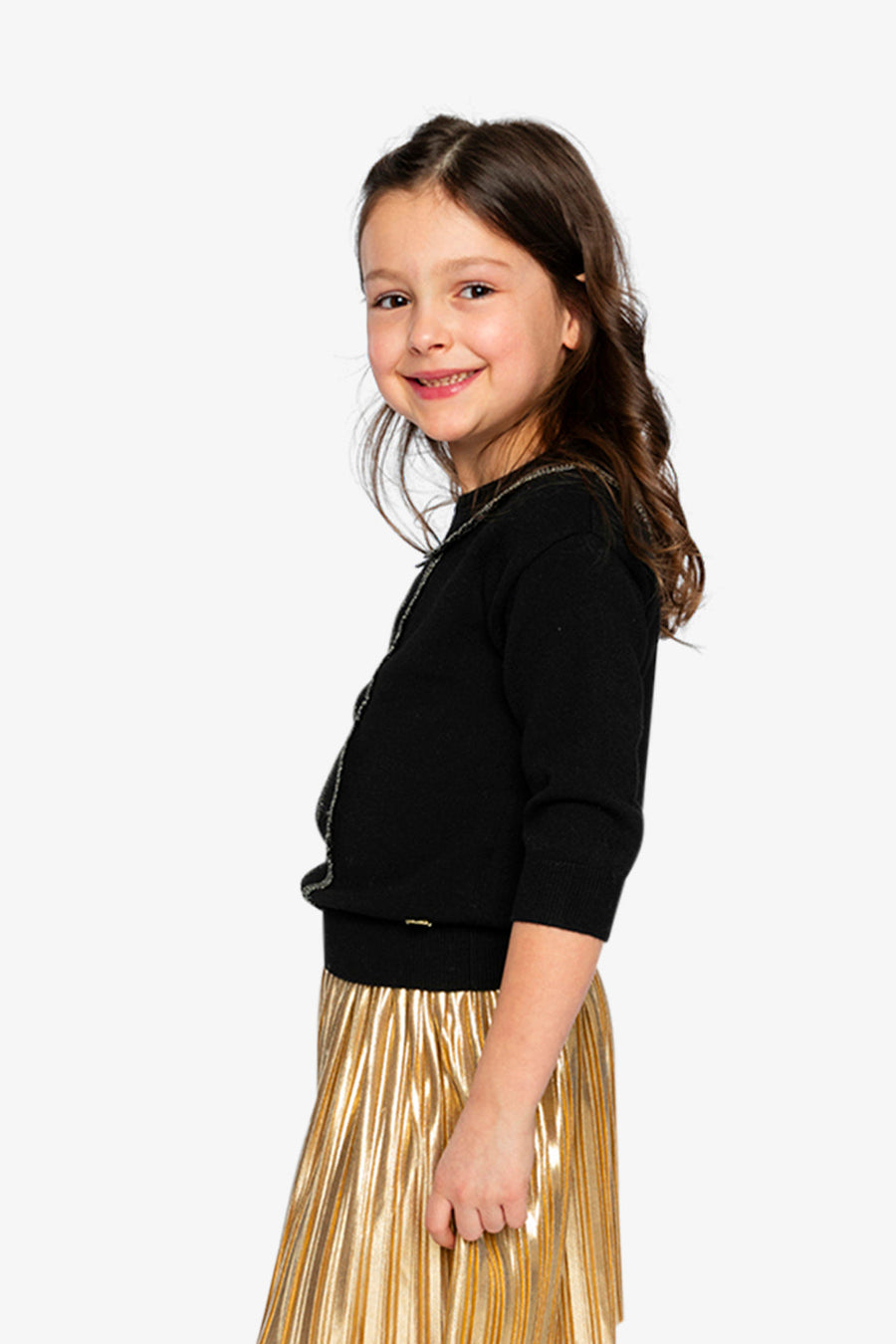 Knitted Sweater Black And Gold - J20QT31_09990