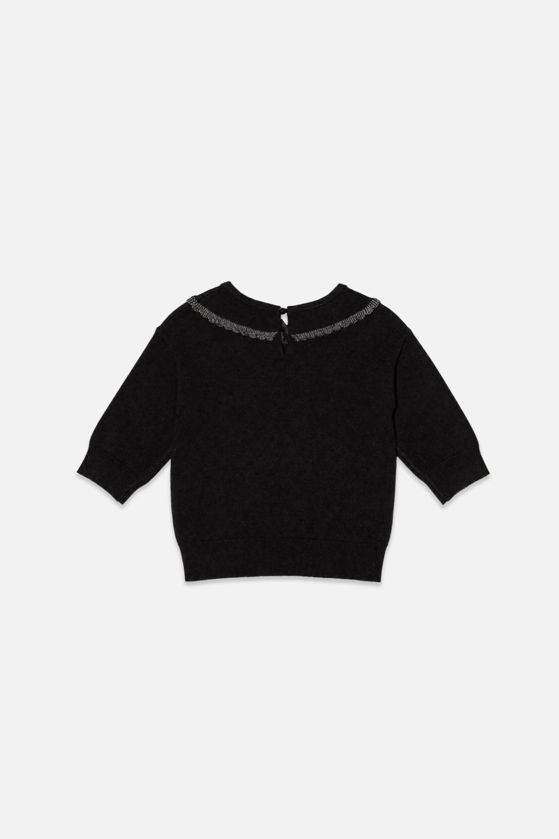 Gestrickter Pullover in Schwarz und Gold