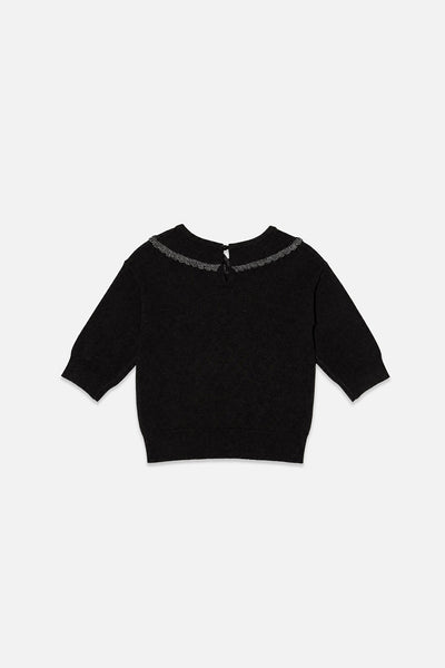 Gestrickter Pullover in Schwarz und Gold