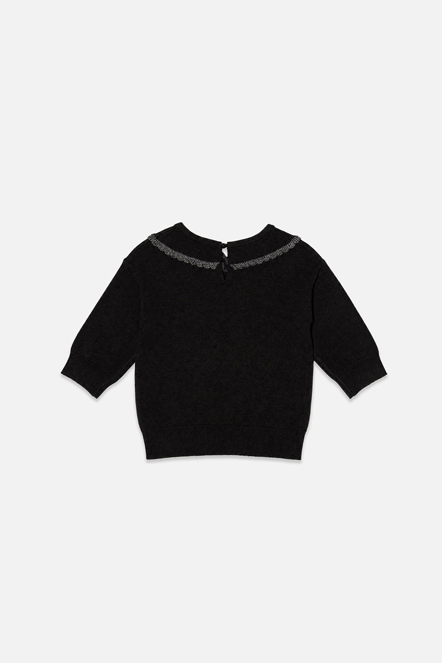 Gestrickter Pullover in Schwarz und Gold