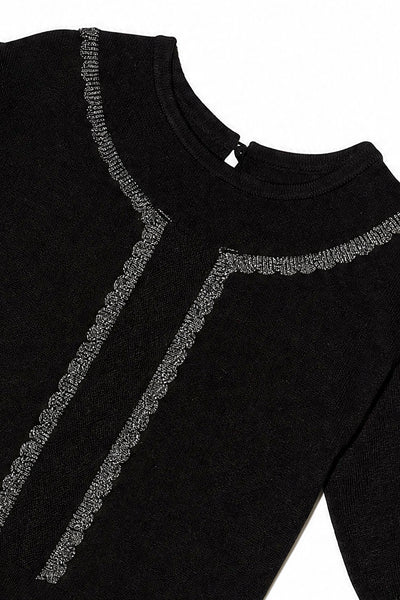 Gestrickter Pullover in Schwarz und Gold